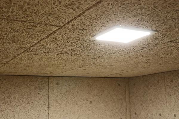 Image of a Tektalan Lumax wood wool panel from the underground car park in Neuburg Germany